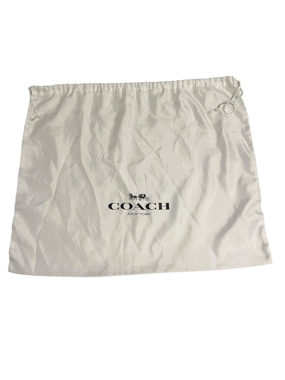 COACH Large White Satin Drawstring Dust Bag - 23.5" x 19"